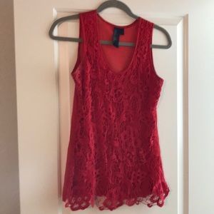 Lace front tank top